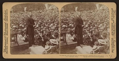 Photo:Haverhill Mass Theodore Roosevelt Navy Speech Crowd 1902 Stereograph