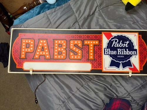 Vintage 60’s Pabst Blue Ribbon Beer sign lighted PBR