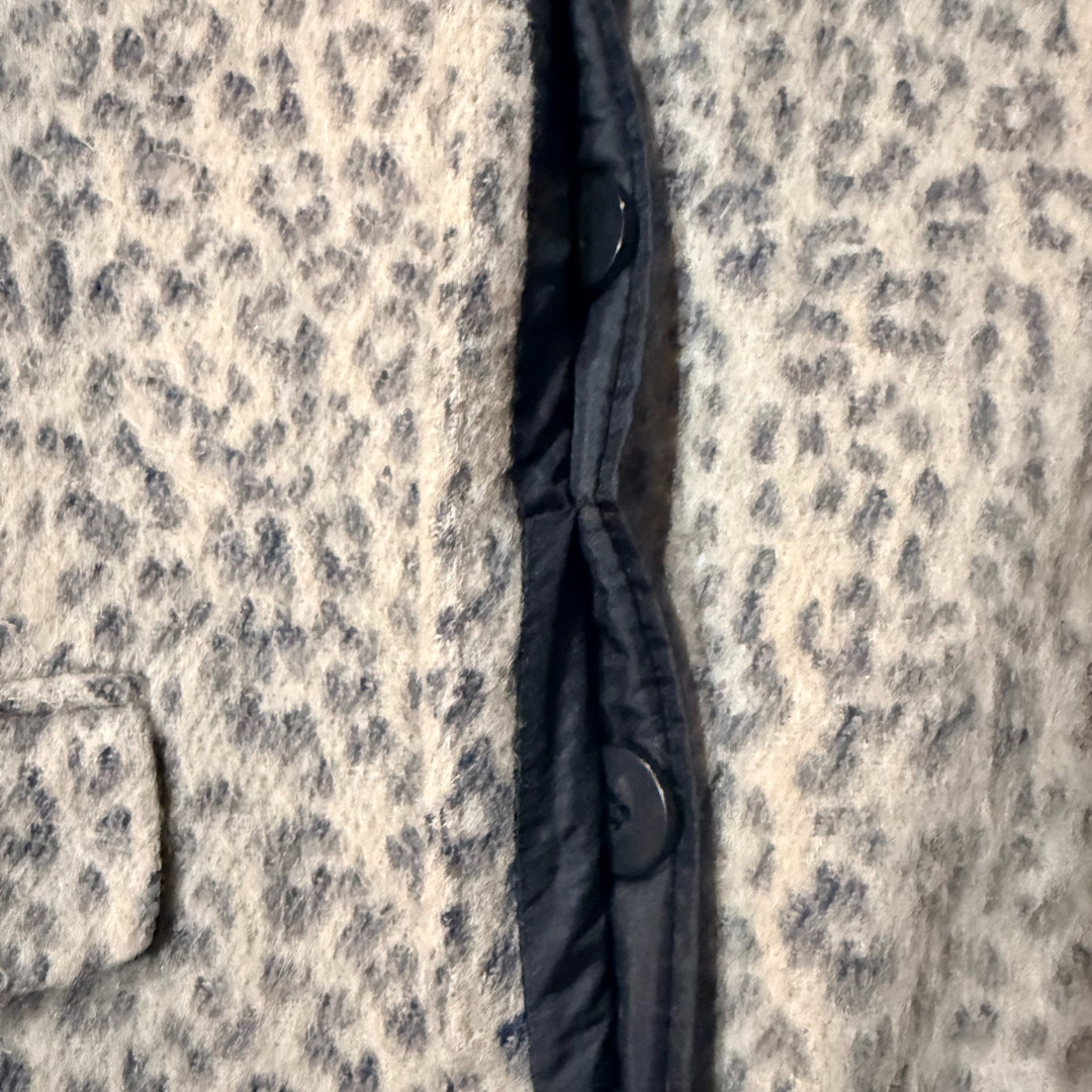 ZARA Basic Leopard Print Coat XS Gray Animal Prin… - image 3
