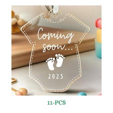 11-PK Pregnancy Announcement Coming Soon 2025 Expecting Baby Acrylic Ornament