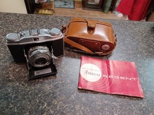 Ansco Regent Folding Camera Leather Case Manual Clean Untested