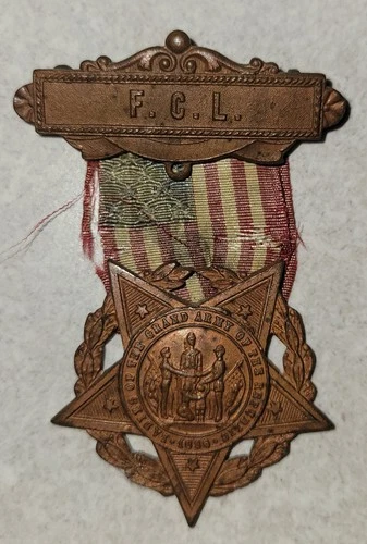 Antique FCL Civil War Grand Army of the Republic GAR Star Bronze Medal Badge