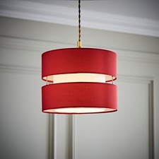 Ceiling Light Shade Easy Fit Small Dual Drum Pendant Living Room Lampshade Lamp