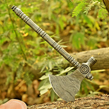 Full tang Hand Forged Damascus Steel Axe Medieval Viking Hatchet Damascus Handle