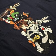 Vtg Looney Tunes Squad T Shirt Large 90s Bugs Taz Marvin Tweety Jam