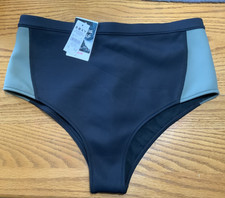 Roxy Pro Performance Swim Bottom Black  Gray High Waist NWT Size XL