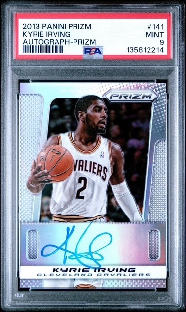 2013 PANINI PRIZM KYRIE IRVING #141 SILVER REFRACTOR #D/25 AUTO SIGNED PSA 9