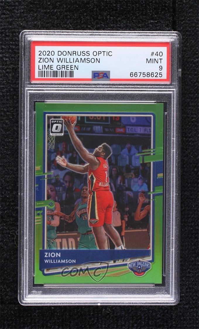 2020 Panini Donruss Optic Lime Green Prizm 94/149 Zion Williamson PSA 9 MINT 7qt