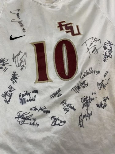 Florida State Seminoles Jersey Womens Large NCAA Autographed Soccer Nike White