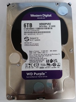 Western Digital Purple 6 TB,Internal,5400 RPM,3.5 in (WD60PURZ)HDD SATA NOT WORK