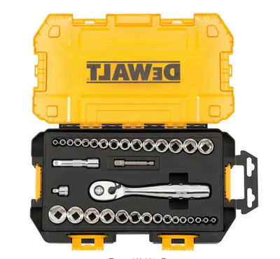 DEWALT DWMT73804 Drive Socket Ratchet Set with Carrying Case - 34 Piece