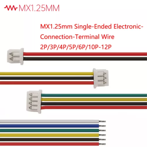 MX1.25mm Single-Ended Electronic-Connection-Terminal Wire 2P/3P/4P/5P/6P/10P-12P