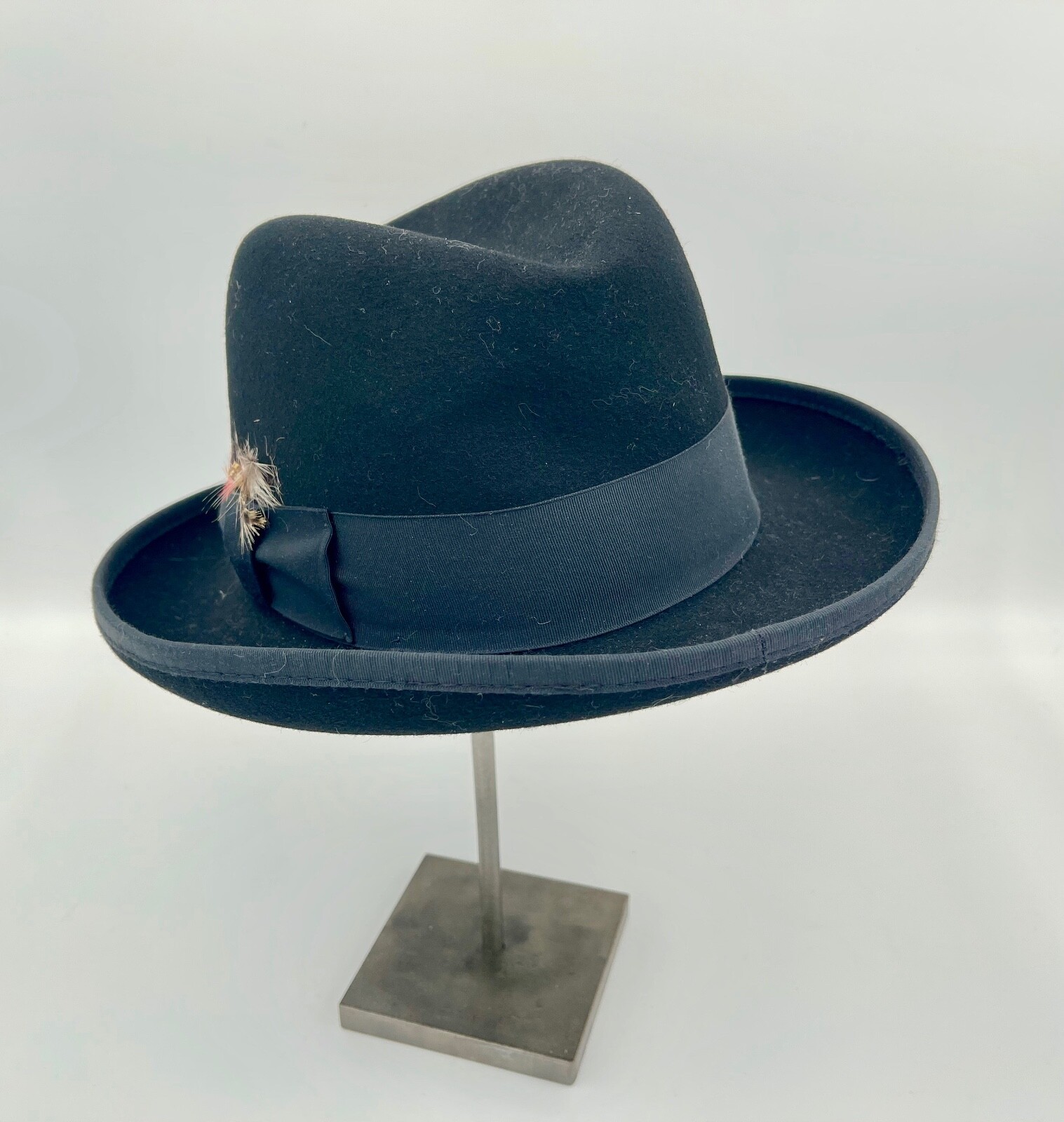 Vintage Golden Gate Hat Company fedora godfather Black Los Angeles 7 3/