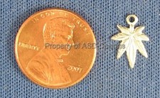 25pc S/S Plated Marijuana Pot Leaf Charms 4969