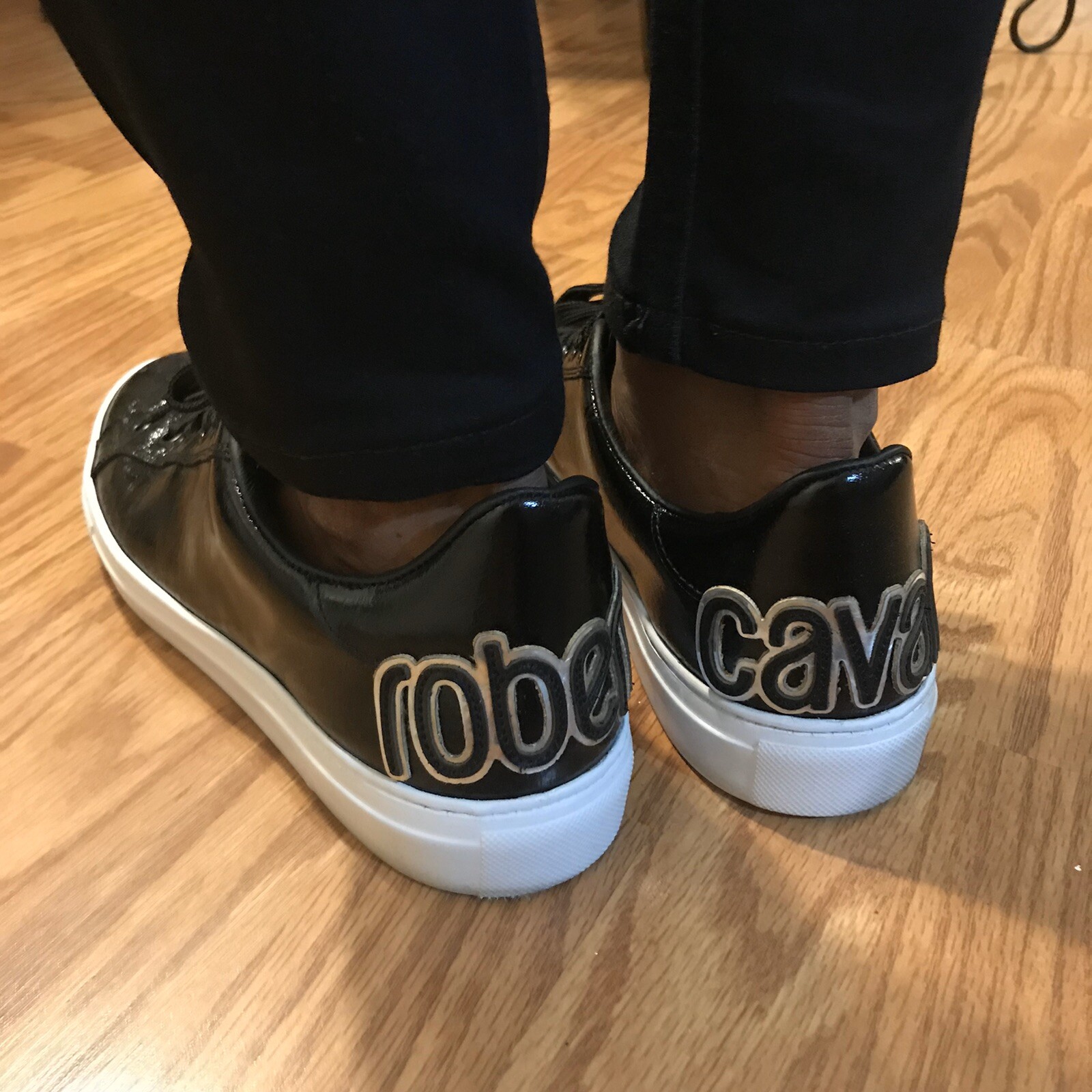 Leather Sneakers Shoes Black 