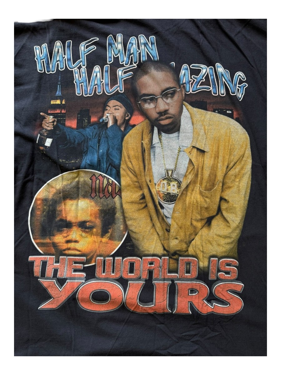 Marino Morwood x Nas ( The World Is Yours ) Vintage Style Rap Tee