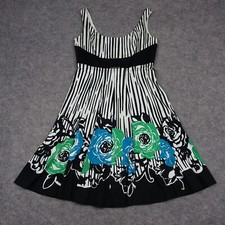 Nine West Dress Womens 8 Sleeveless Striped Floral Fit Flare Special Occasion VT