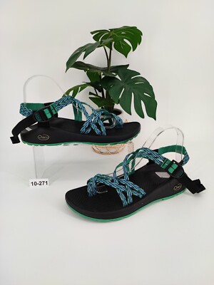 Chaco Woman s Z Cloud Green Geometric Strappy Sandals Size 10 US
