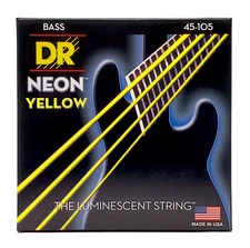 DR Strings HI-DEF NEON YELLOW Colored Bass Strings: Medium 45-105 [NYB-45]