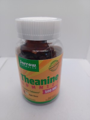 Jarrow Theanine Gummies, 100MG. 60 Ct. Apple Flavor. Promotes Calmness,NEW,12/24
