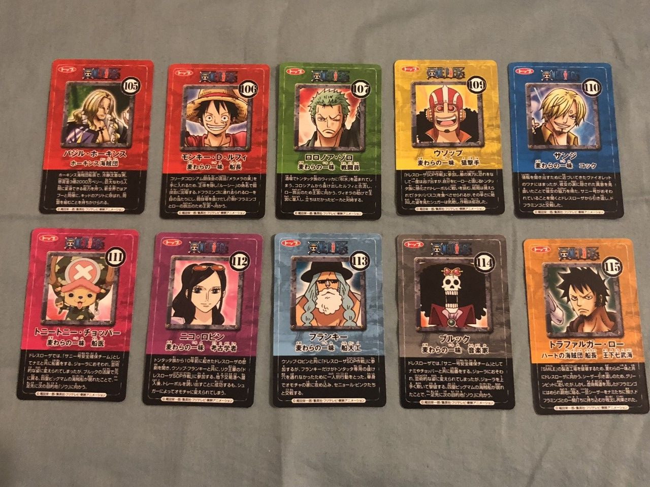 One Piece Card Set Of 10 Luffy Zoro Robin Etc Ebay