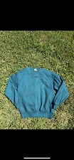 Vintage Jerzees Men L Teal Crewneck Sweater Blank Made In USA Teal/Blue