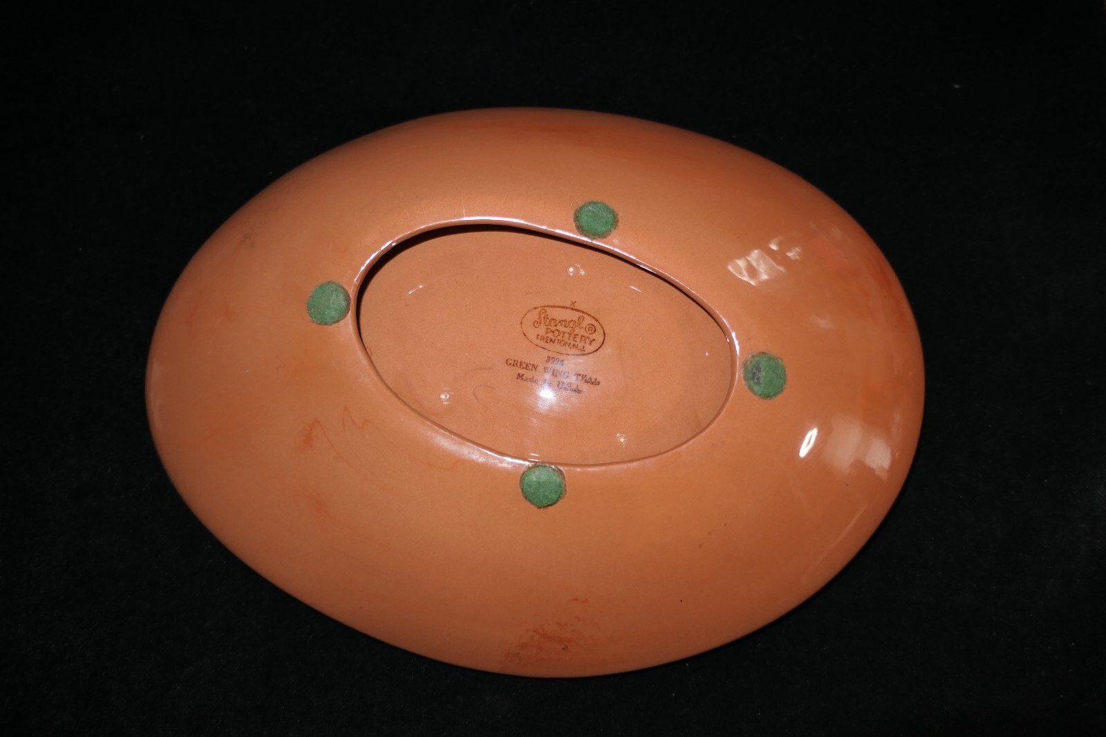 Lge MCM Stangl Pottery Green Wing Teal Mallard Duck Ashtray Trenton, NJ USA