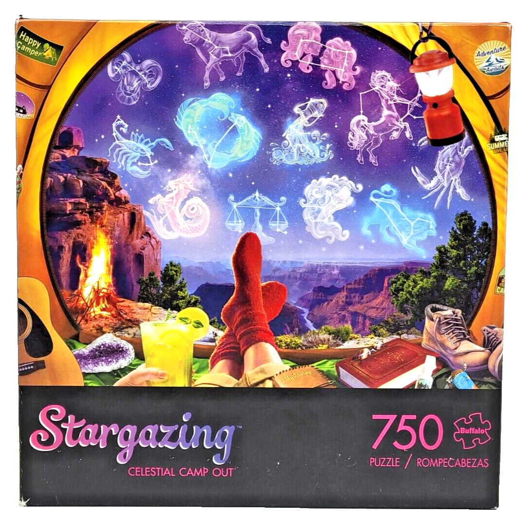 Buffalo Puzzle Celestial Camp Out art by Jeff Haynie; 750 pcs; #17504 Zodiak