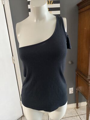 Splendid One Shoulder Tank Top NEW Size S Black $65 Casual Summer Antropologie