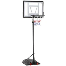 Portable Basketball Hoop Goal System Adjustable Height PVC Backboard Outdoor
