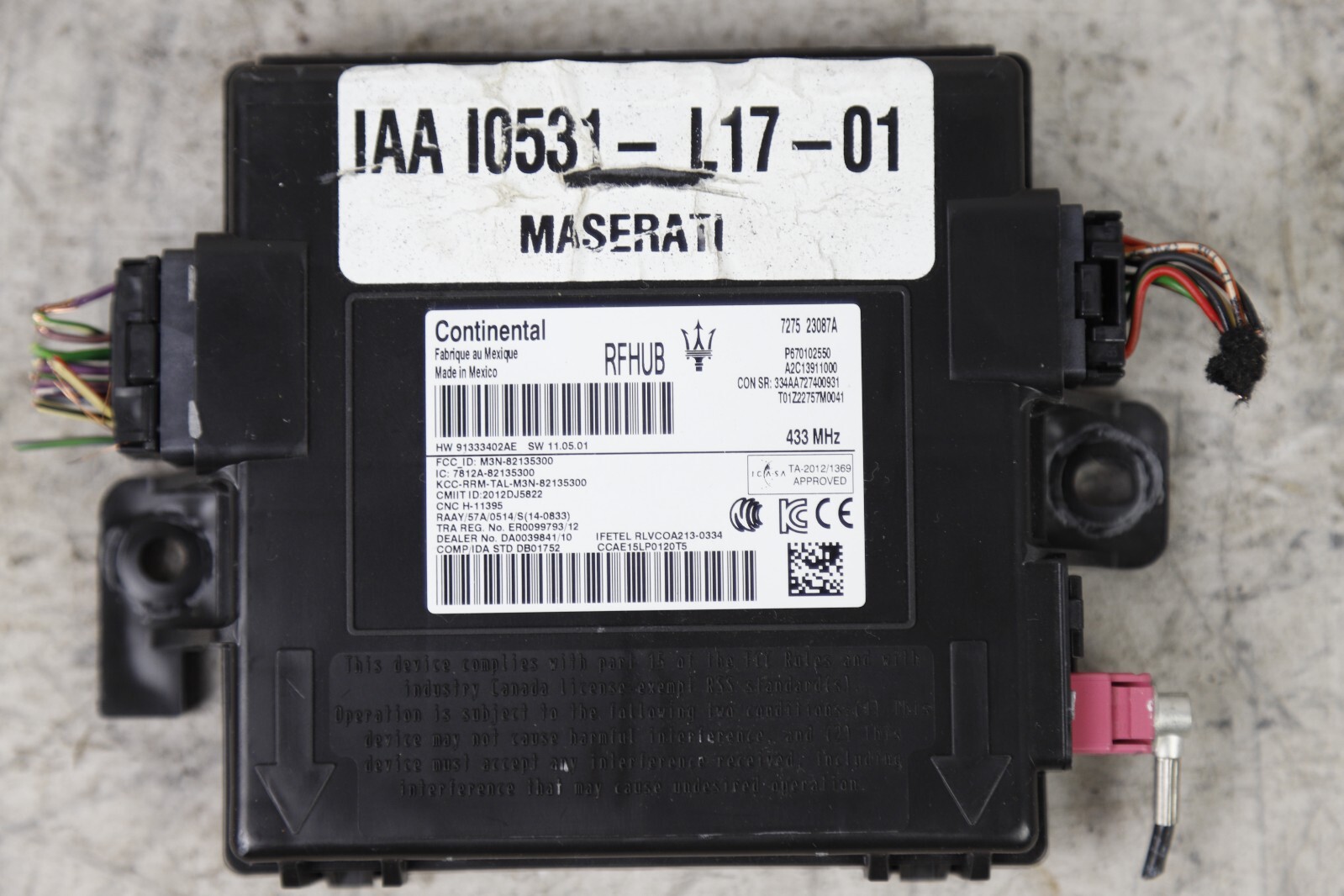 2017 - 2020 MASERATI GHIBLI PASSIVE ENTRY ANTENNA CONTROL MODULE ECM OEM