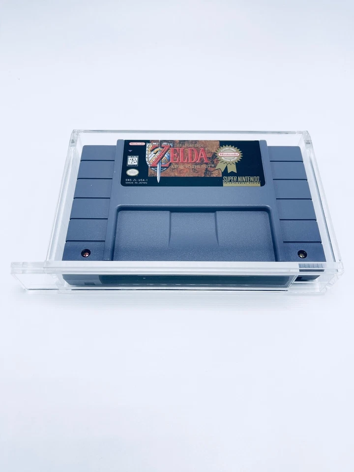 Cartucho de videogame Super Nintendo SNES com proteção UV estojo acrílico trava magnética - Imagem 2 de 4