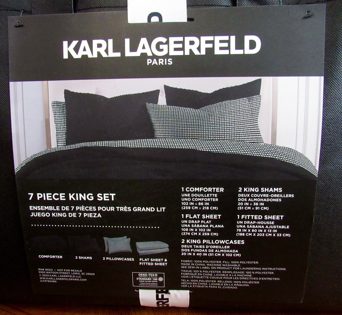 KING Comforter Set Karl Lagerfeld Paris Piece Black And White