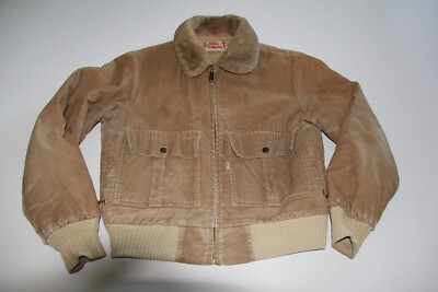 Vintage Levis Type 2 Men's Sherpa Lined Corduroy Bomber Jacket Medium USA