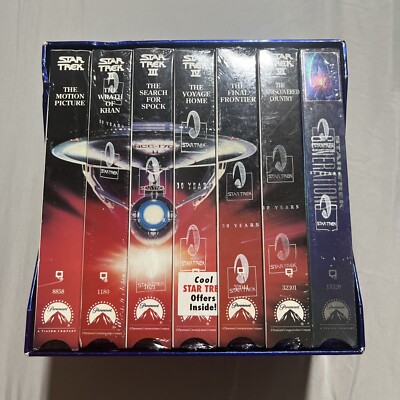 Vtg 80s 90s 7 STAR TREK VHS Tapes 6 of 7 Sealed The Seven Screen Voyages Box Set