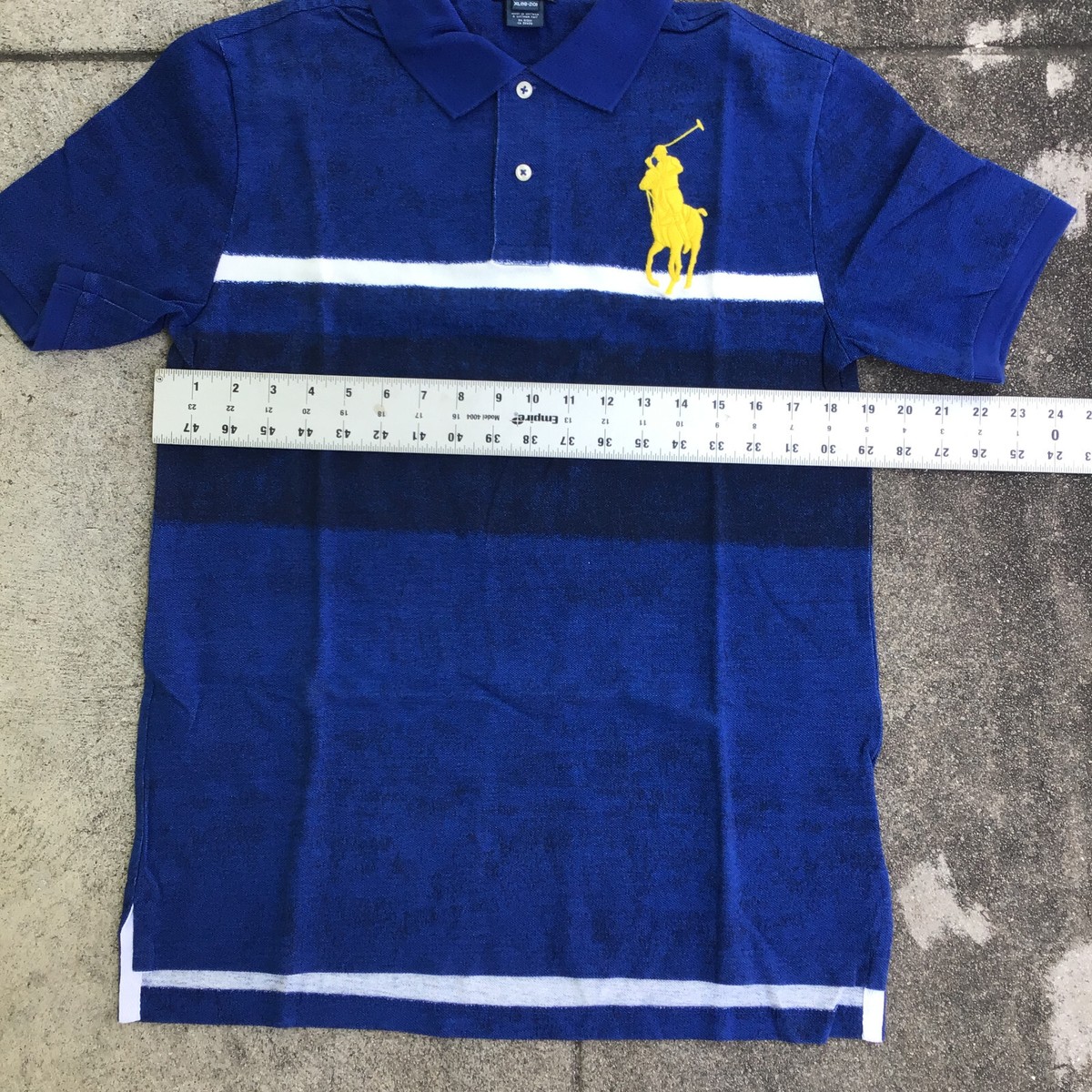 Polo Ralph Lauren Shirt XL (18-20) Youth Blue Orange Short Sleeve