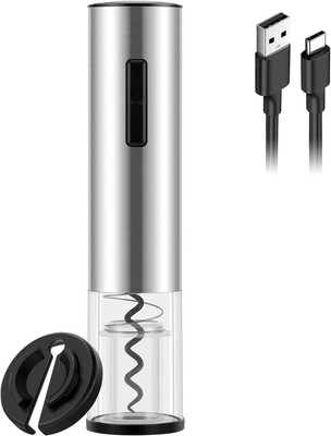 Electric Wine Bottle Opener Rechargeable Corkscrew Stainless Steel FUSB-C Charge