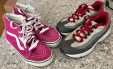Vans Sk8 Hi Kids High Top Pink canvas Nike Air Max 95 red Shoes 1.5 2 girls boys