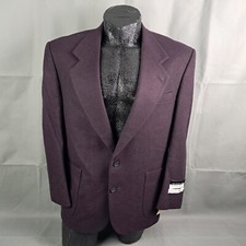 Vintage Oscar de la Renta Studio Blazer 40S Mens Purple 2-Button Cashmere Blend