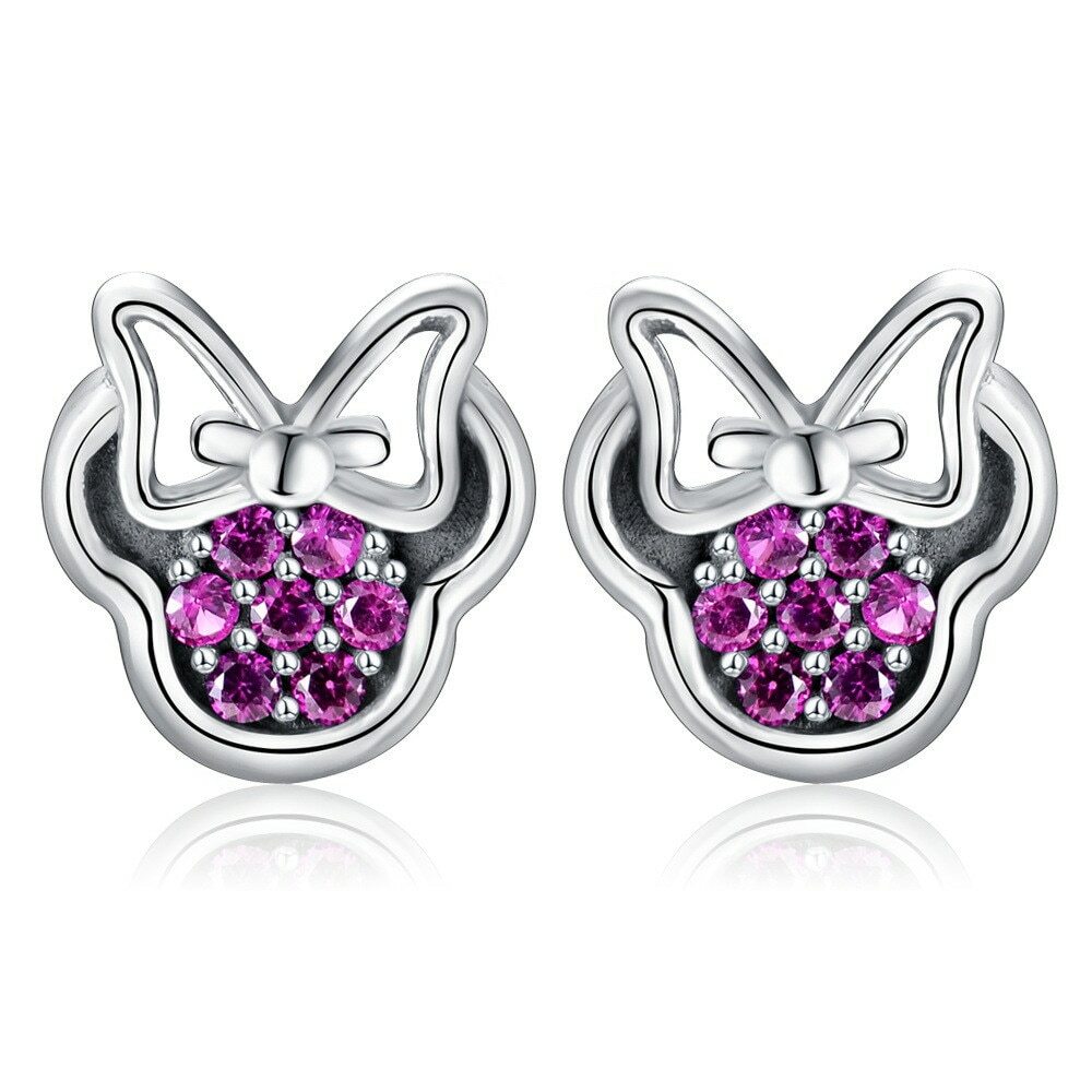 Minnie Mouse Pandora Sparkling Stud Earrings ZARD Disney Minnie