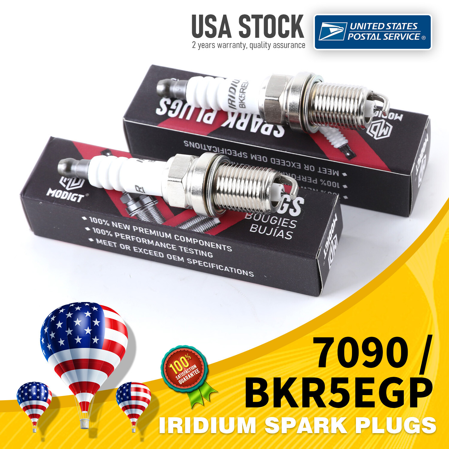Upgrade Your Ignition with OEM-Grade BKR5EGP/7090 Iridium Resistor Spark Plugs 4-Pack