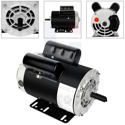 5 HP SPL Air Compressor Electric Motor 1 Phase 3450 RPM 56 Frame 5/8'' Shaft ODP