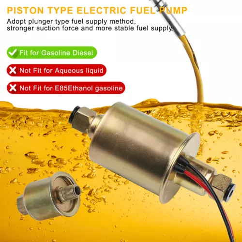 Bomba de combustible eléctrica universal 12V en línea baja presión 5-9 PSI GAS diésel E8012S - Imagen 2 de 9