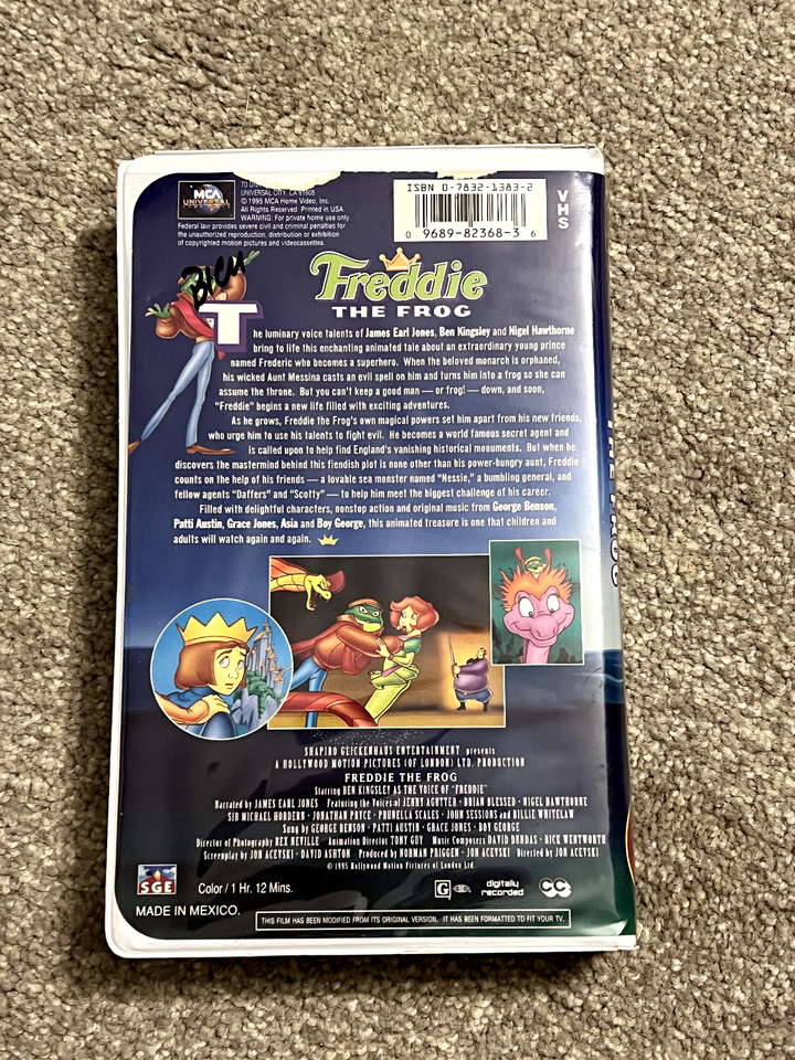 FREDDIE THE FROG Vhs Video Tape 1995 Animated Film Shapiro Glickenhaus
