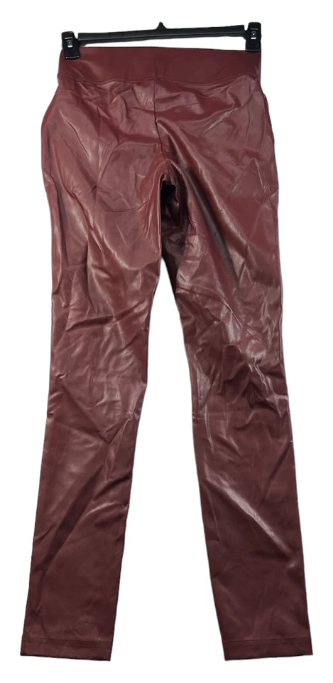 Pantalones de imitación de cuero International Concepts para mujer talla 2 borgoña nuevos sin etiquetas Foto 2 de 4