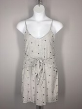 Everly Stripe Floral Tie Waist Mini Dress Size Large New