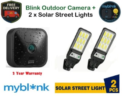 Blink Outdoor wasserdichte Add-On drahtlose HD Überwachungskamera + Solar Straßenlaternen