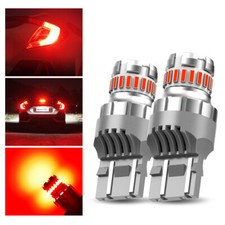 AUXITO 7443 7440 LED Red Strobe Flash Brake Stop Tail Parking Light Bulbs CANBUS