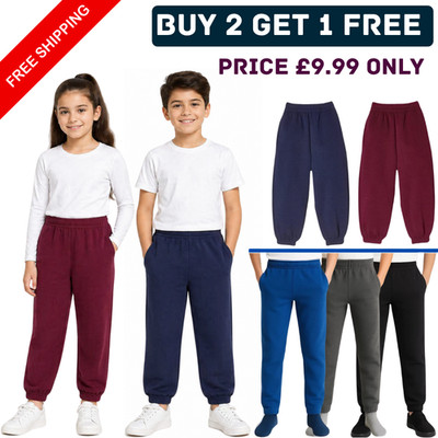 UNISEX JUNGEN & MÄDCHEN FLEECE JOGGINGHOSE SPORT JOGGINGHOSE FÜR KINDER ALTER 2-14 JAHRE