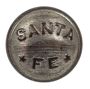 Antique Railroad Train Santa Fe Scovill Metal Button